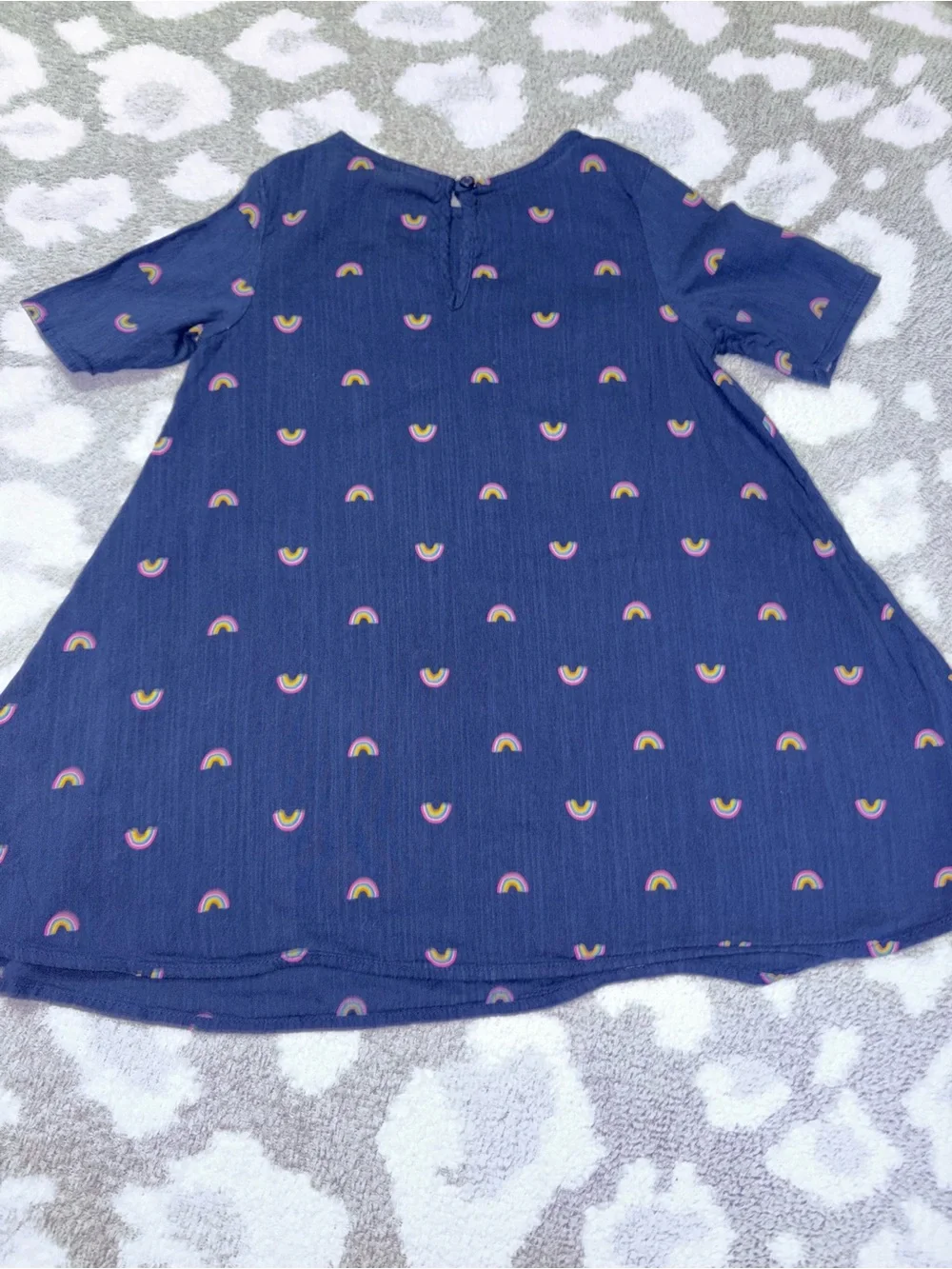 Old Navy Navy Blue Rainbow Print Girls' Casual Dress